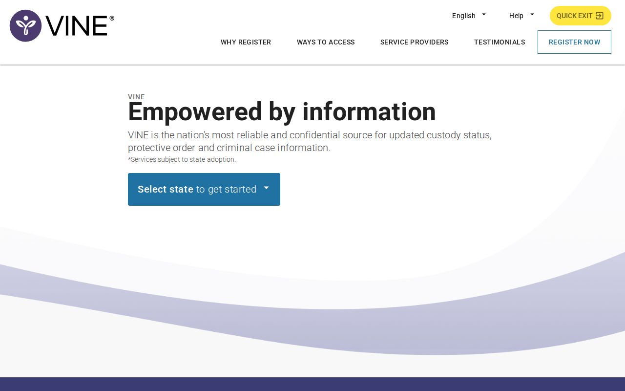 VINELink Texas custody status interface linked by the Collingsworth County Sheriff