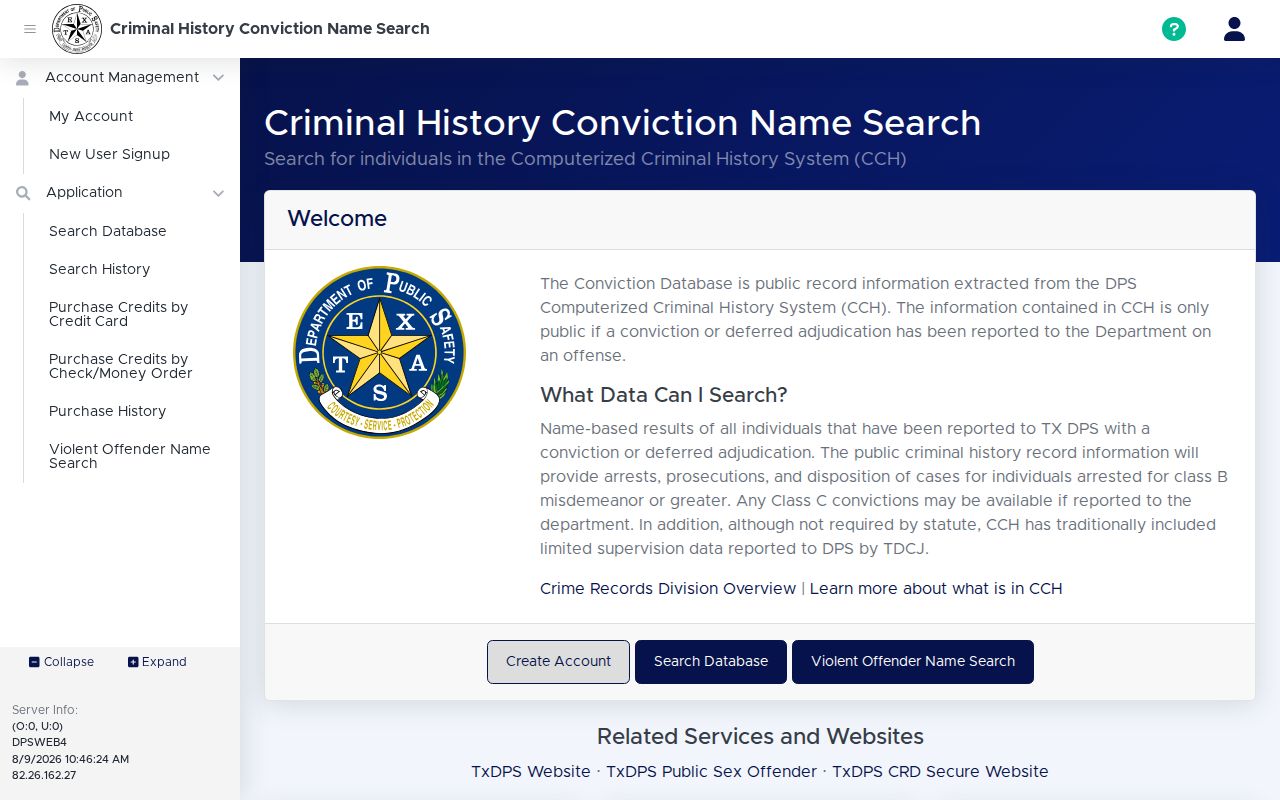 Collingsworth County criminal history search through Texas DPS