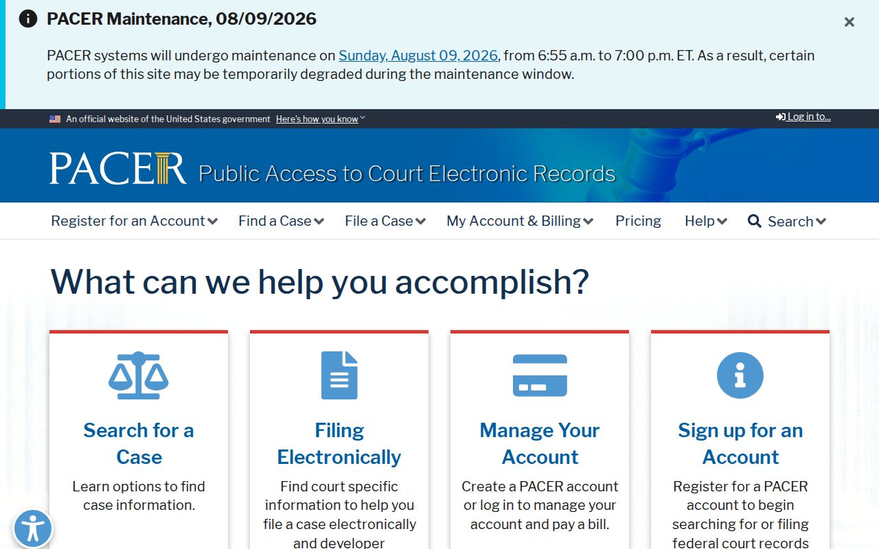 PACER federal criminal record search for Collingsworth County