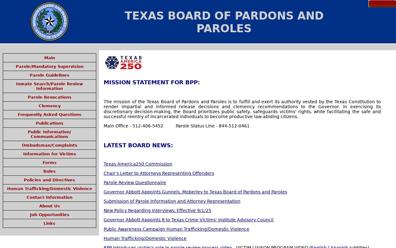 Texas parole authority for Collingsworth County criminal records