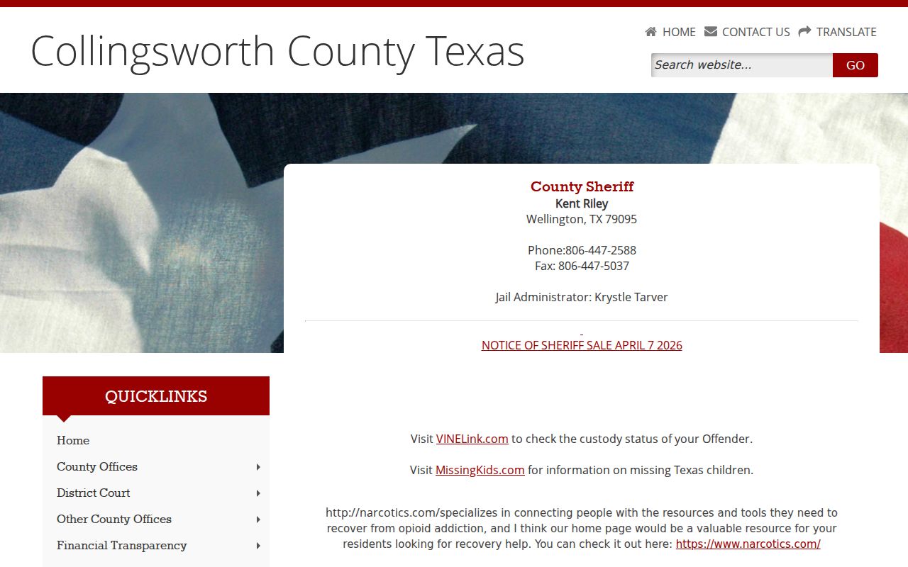 Collingsworth County sheriff records office